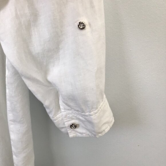 JM Collection Linen Cotton Blend 1/4 Zip Tunic Top Size XL - Picture 9 of 12